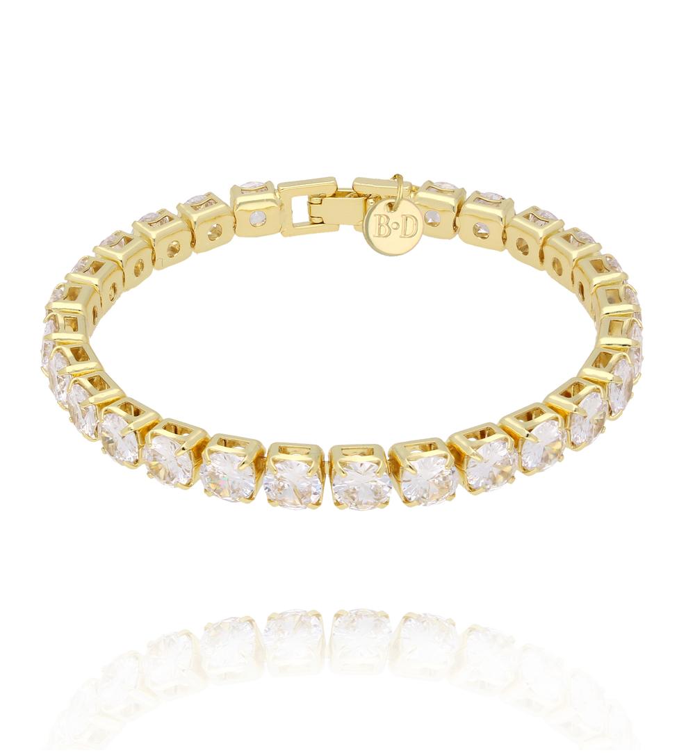 Bransoletka tenisowa z okrągłymi kryształami BSS0283