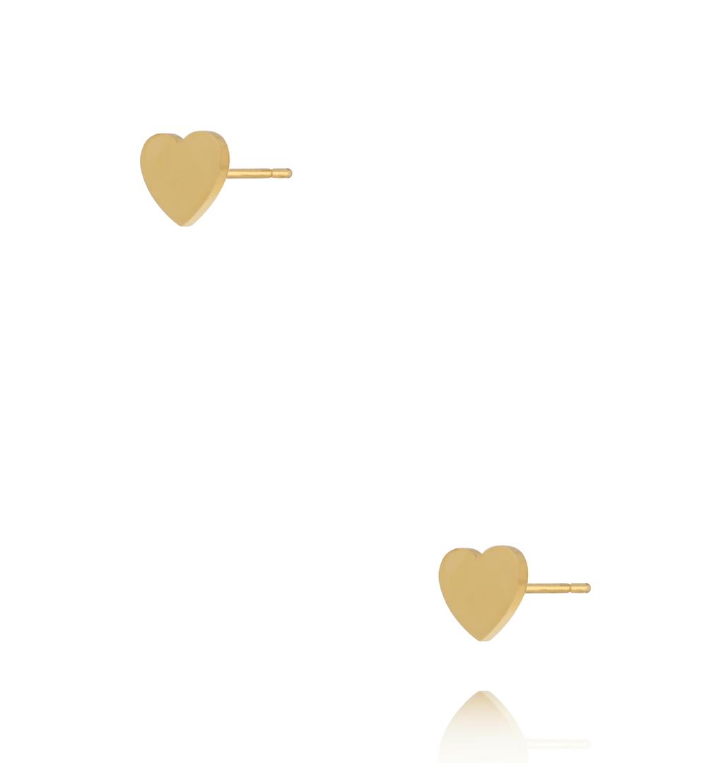 Kolczyki sztyfty serca złote ze stali szlachetnej KSY0719