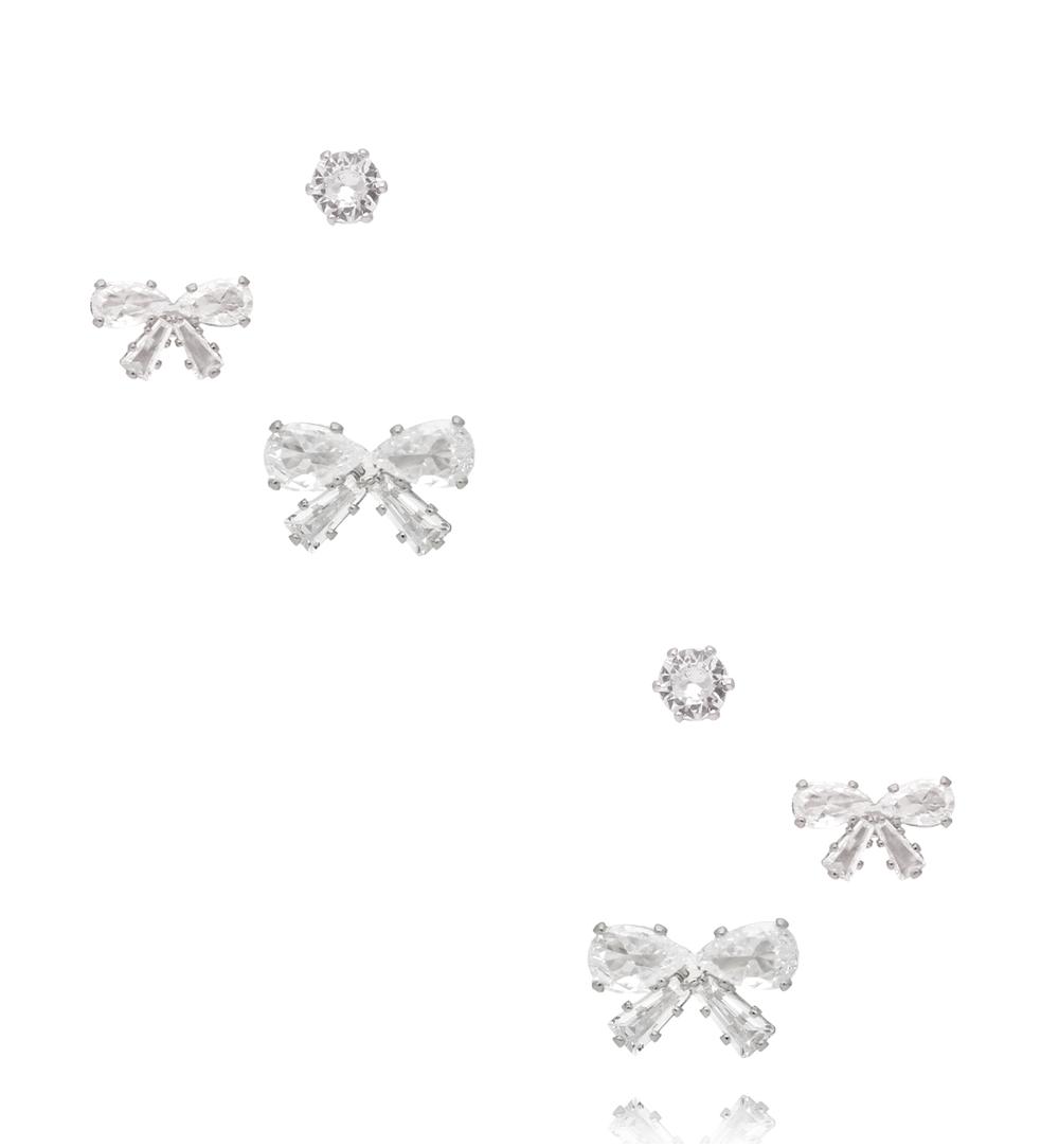 Zestaw kolczyków z cyrkoniami srebrny KMB0011