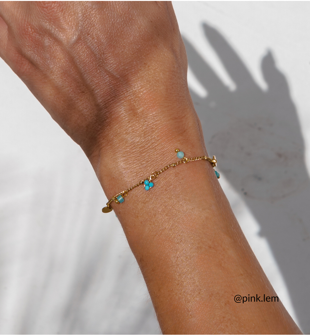 Bransoletka z turkusami złota BSY0058