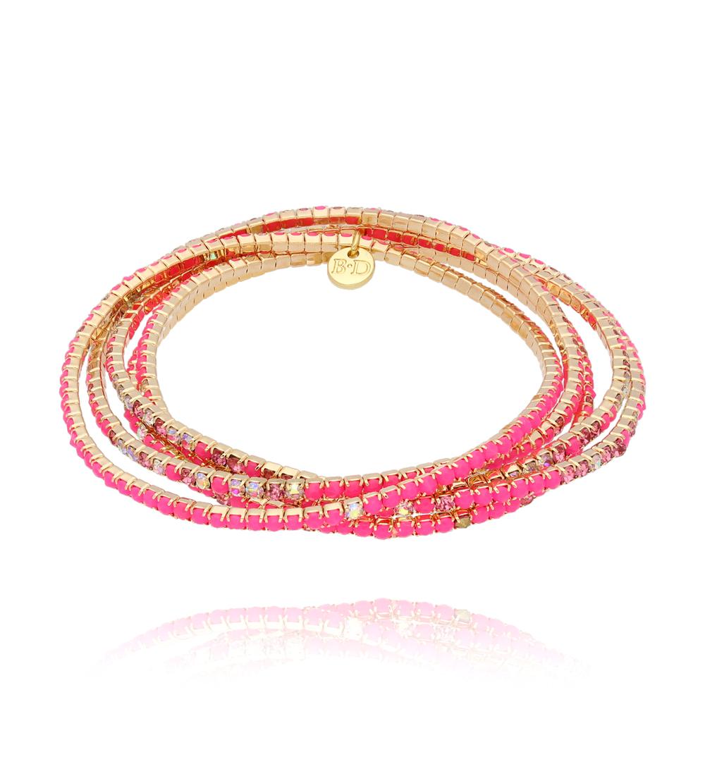 Bransoletka z różowymi kryształkami Luminous Crystal BSC2042