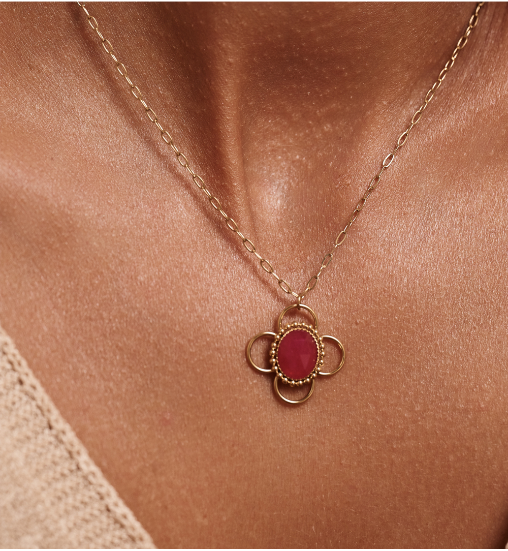 Naszyjnik z jadeitem barwionym NEA0010