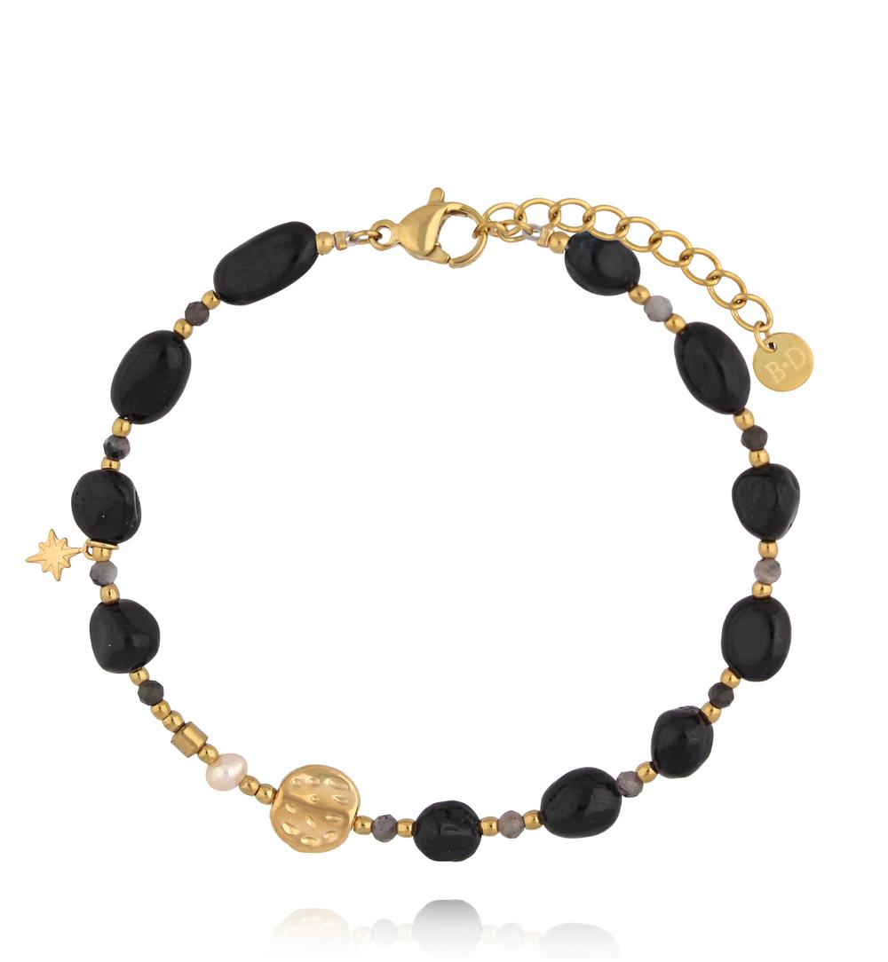 Zestaw bransoletek czarnych z sercem ZN0141