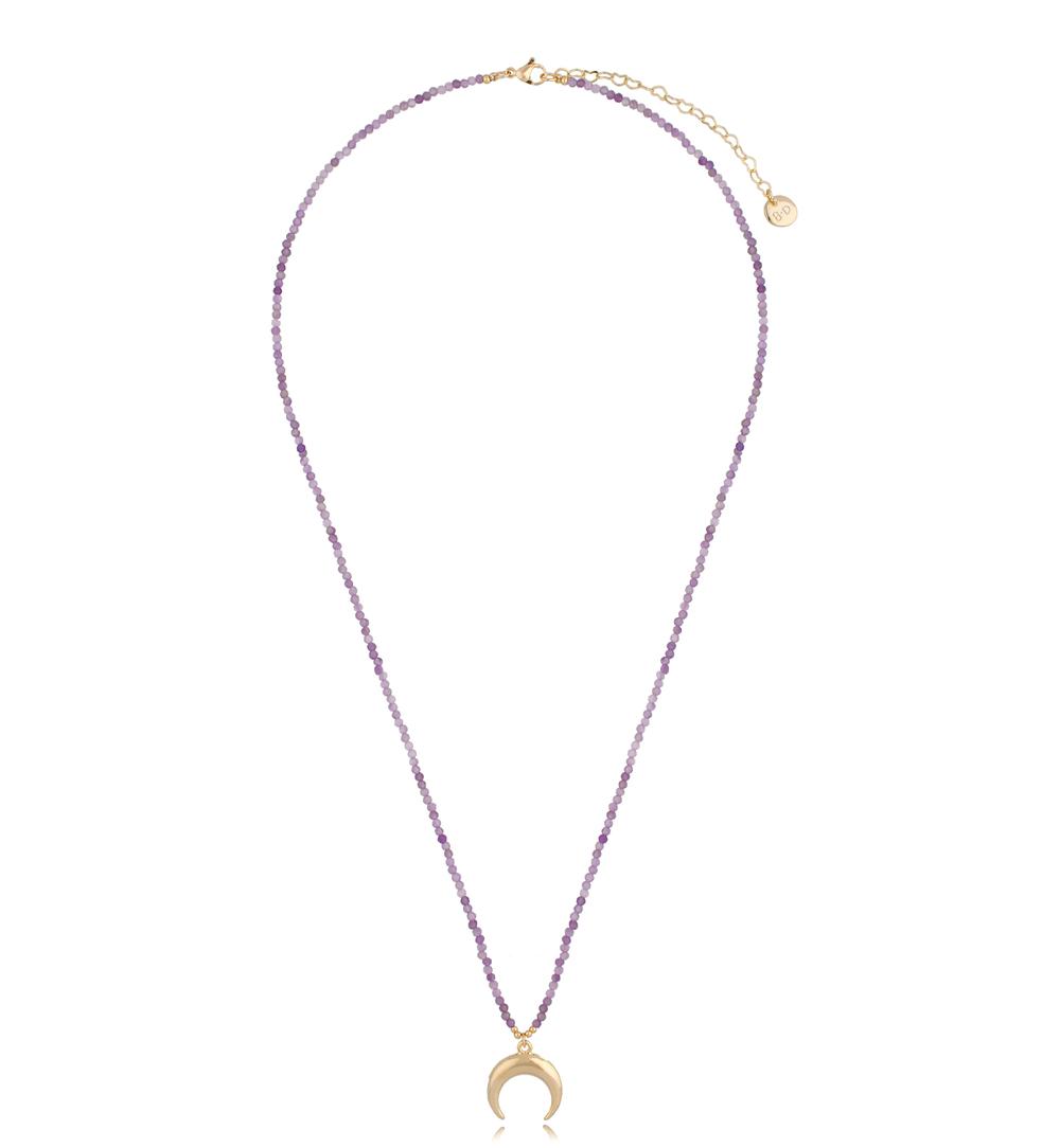 Naszyjnik fioletowy z księżycem Shining Beauty NTW0517