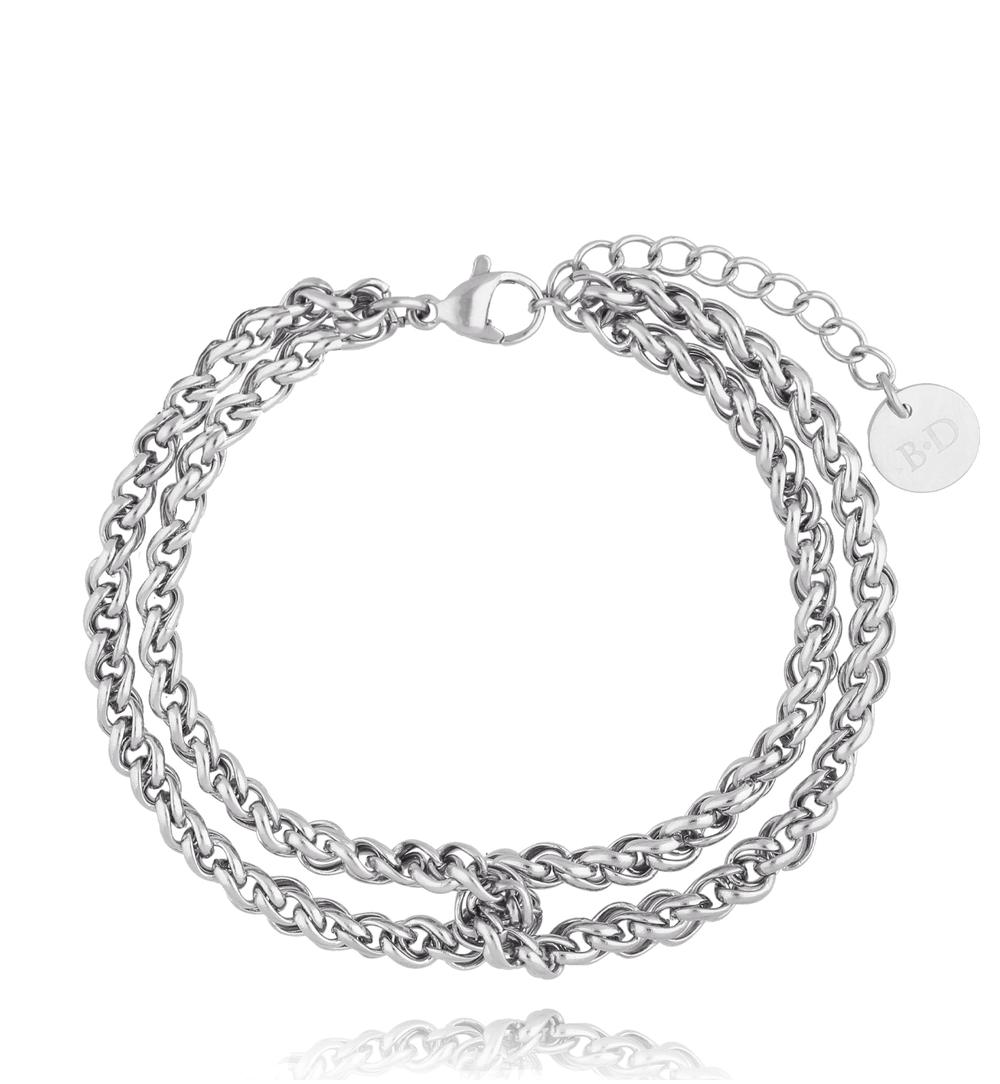 Bransoletka z łańcuchem srebrna Steel Grace BSA0641
