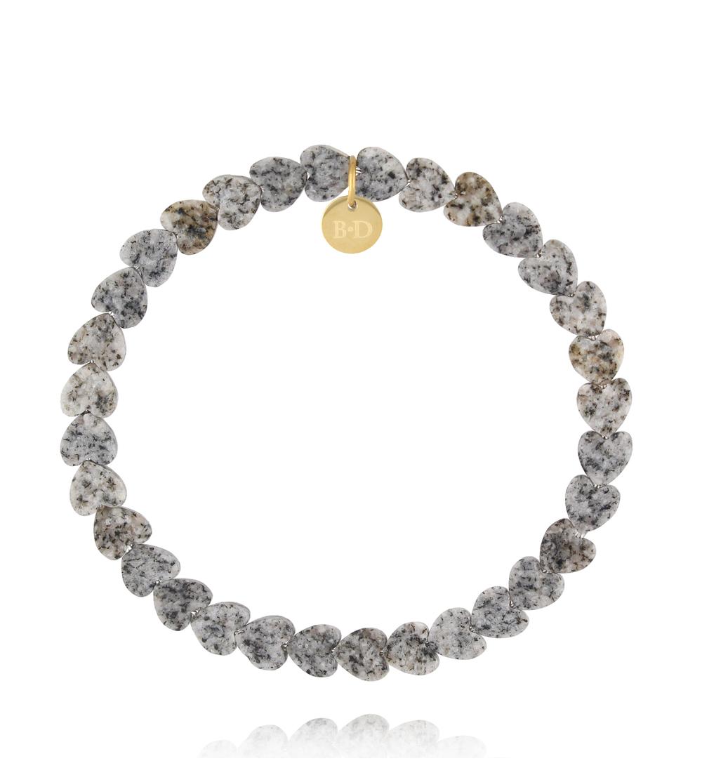 Bransoletka z serc- szare jadeity BTW3736