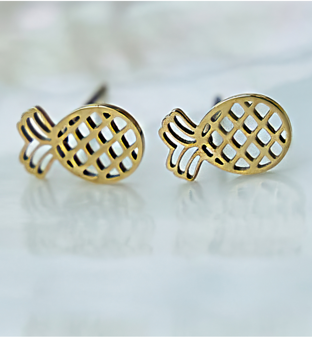 Kolczyki ananasy złote Mini KSA1227