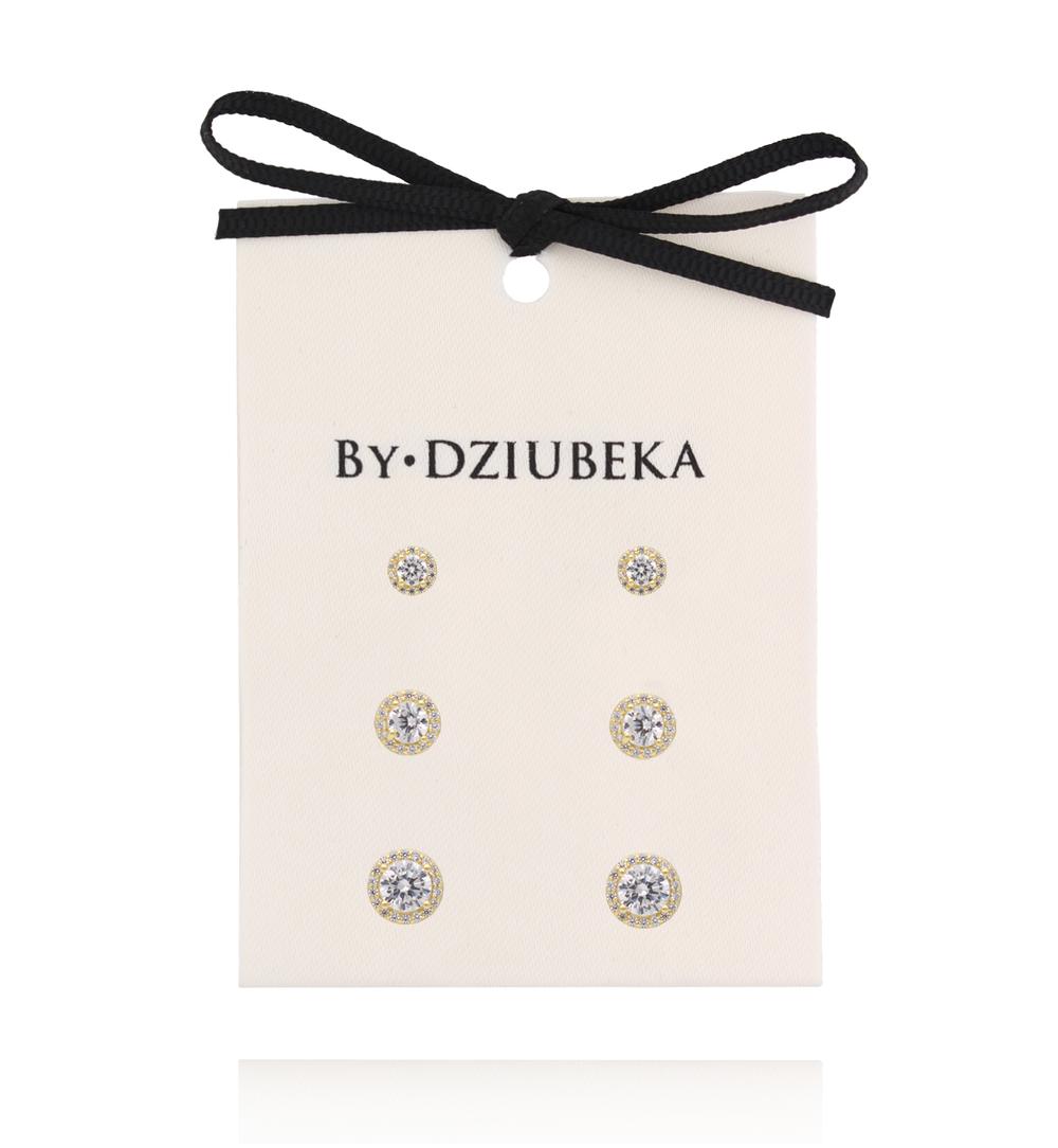 Zestaw kolczyków pozłacanych z cyrkoniami KLT0048