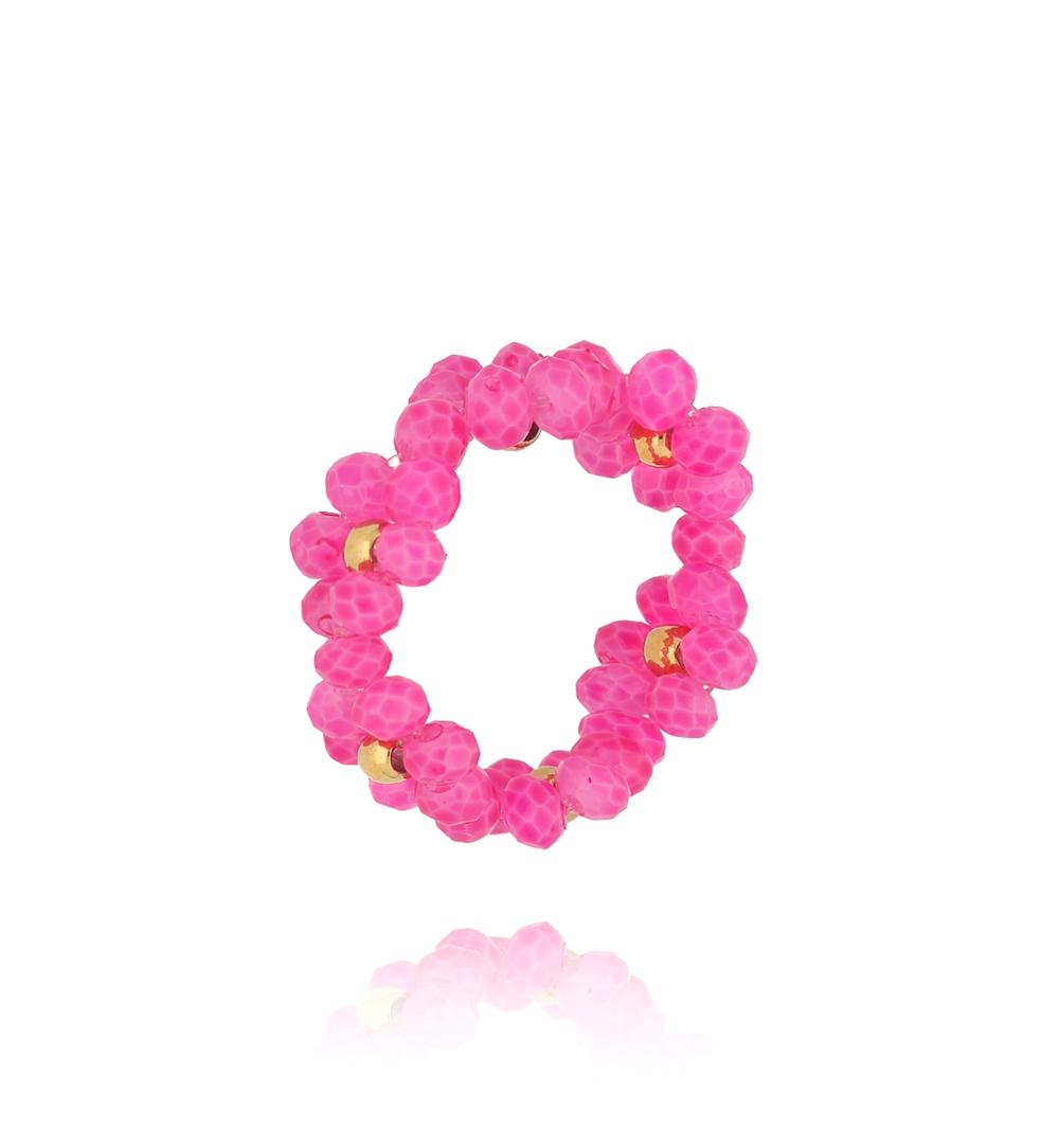 Pierścionek fuksjowy z kwiatuszkami Bouquet PSC0584