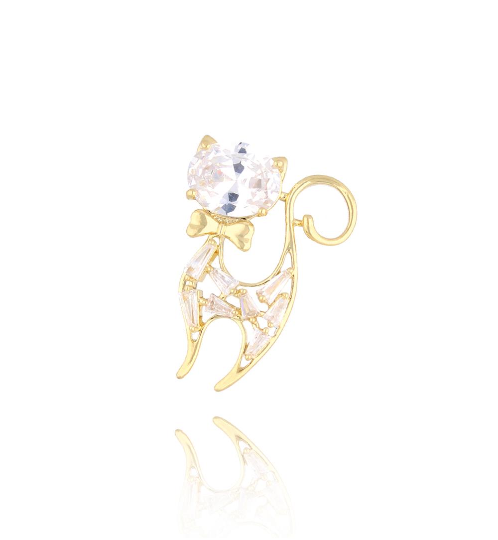 Broszka z transparentnym kotkiem Gatto Lucido BRSS0085