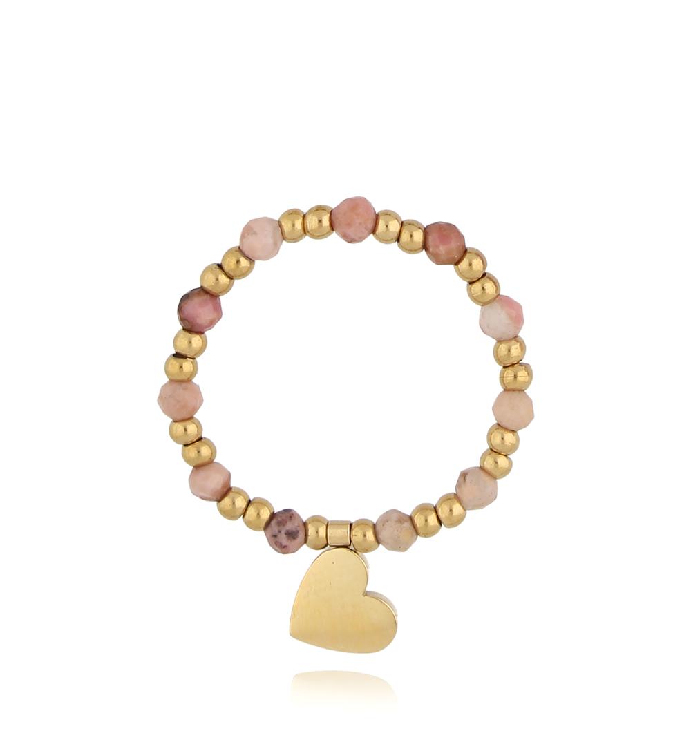 Pierścionek z rodochrozytami i sercem Wildhaven PSC0417