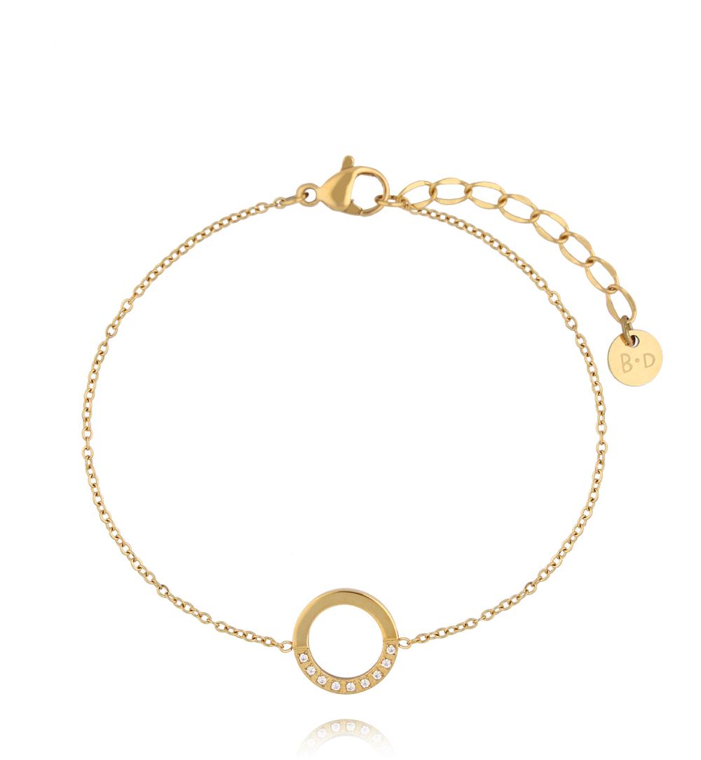 Zestaw biżuterii złoconej z motywem koła ZN0050