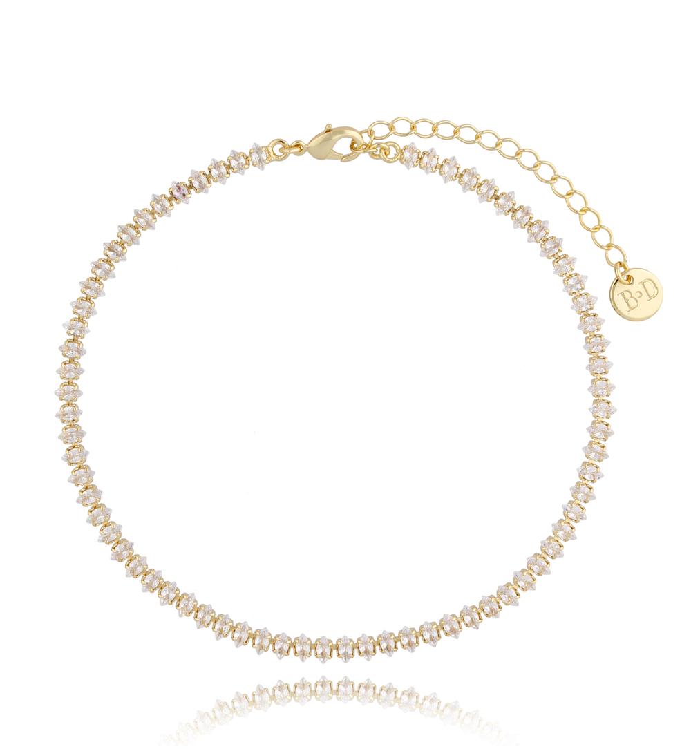 Bransoletka na nogę tenisowa z transparentnymi kryształkami Kate BNSS0006