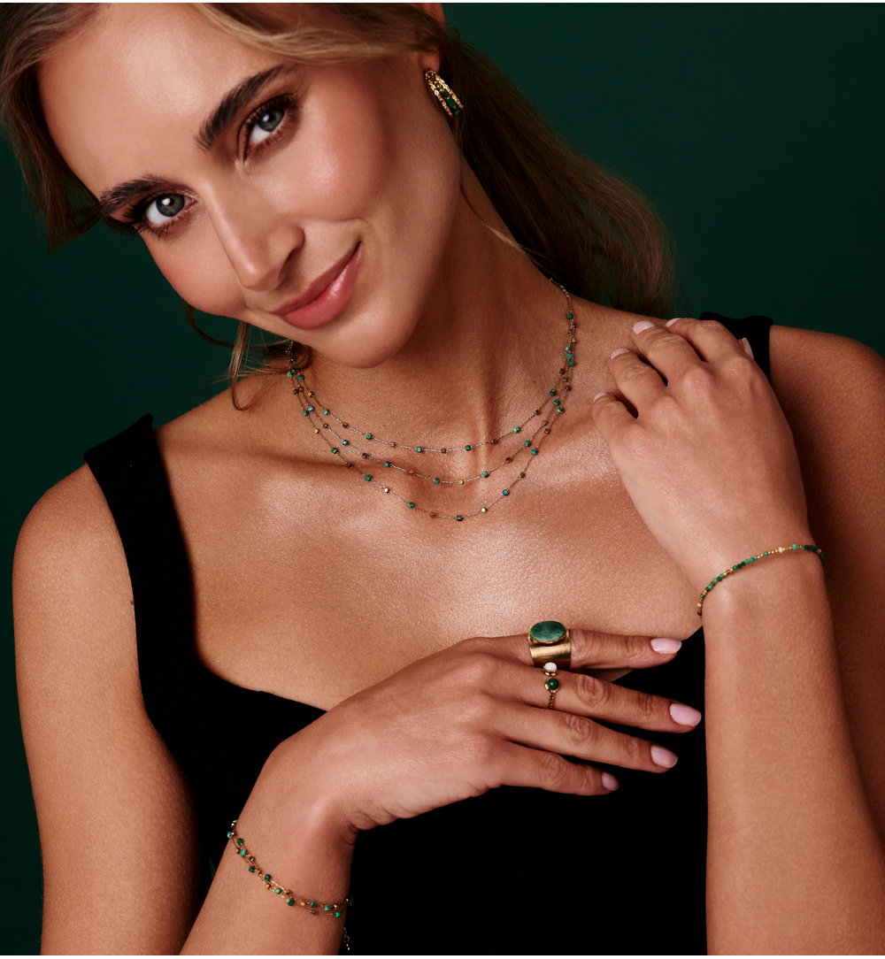 Naszyjnik z jadeitami afrykańskimi Temple of the Sun NPA1288