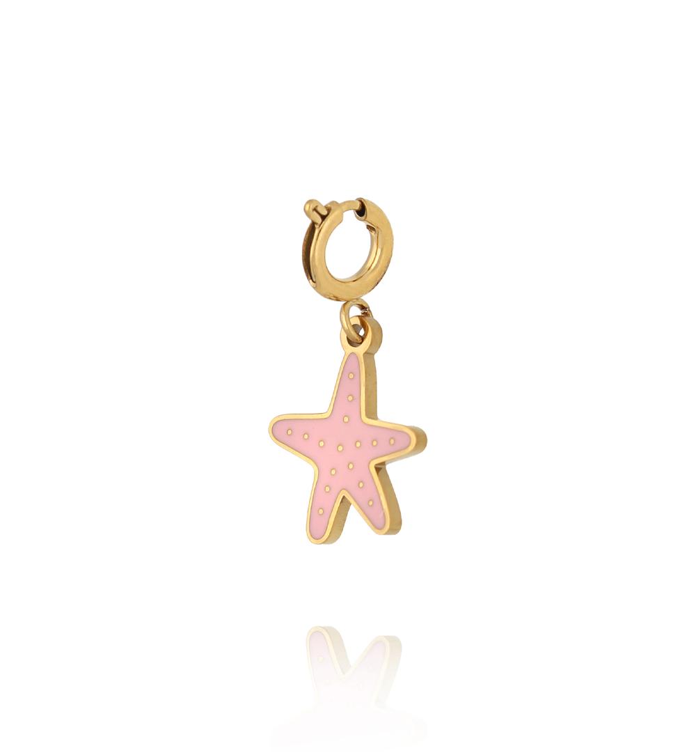 Charms złoty z różową rozgwiazdą CHA0229