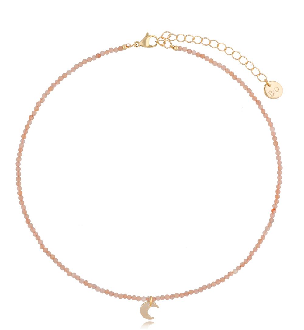 Naszyjnik z kamieniami słonecznymi i ksieżycem Pastel NTW0316