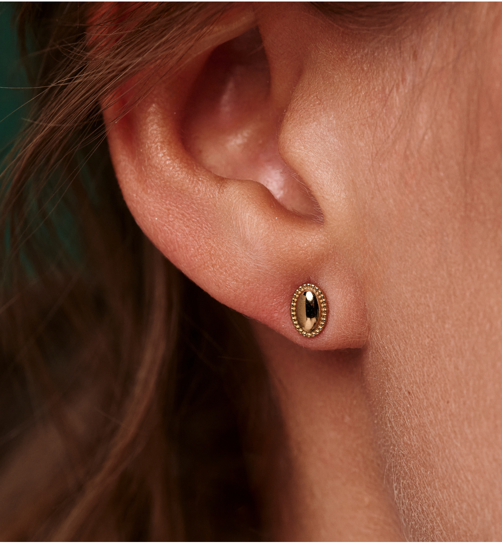 Kolczyki owalne złocone KSY0568