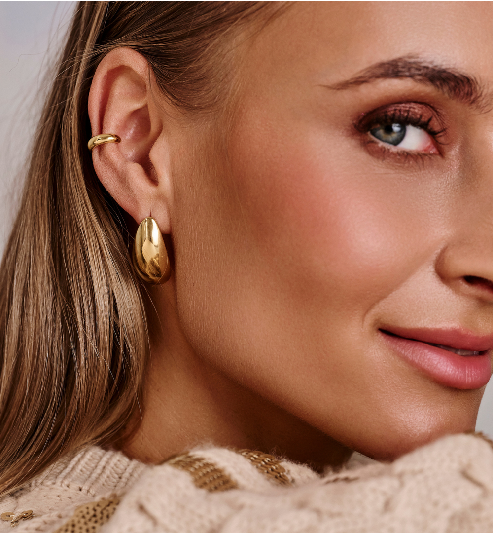 Kolczyki złote owalne Polvere di Stelle KSA1982