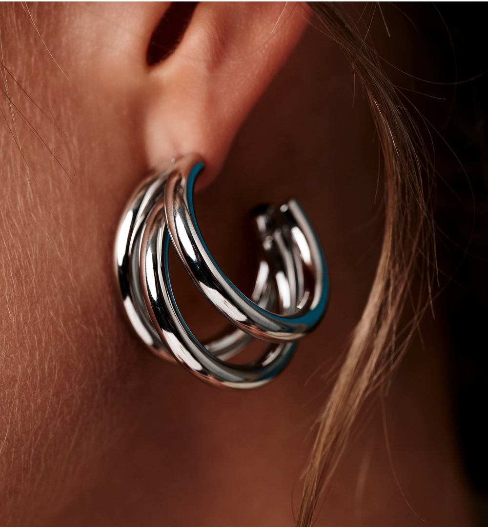 Zestaw biżuterii z łańcuchami srebrny ZN0189