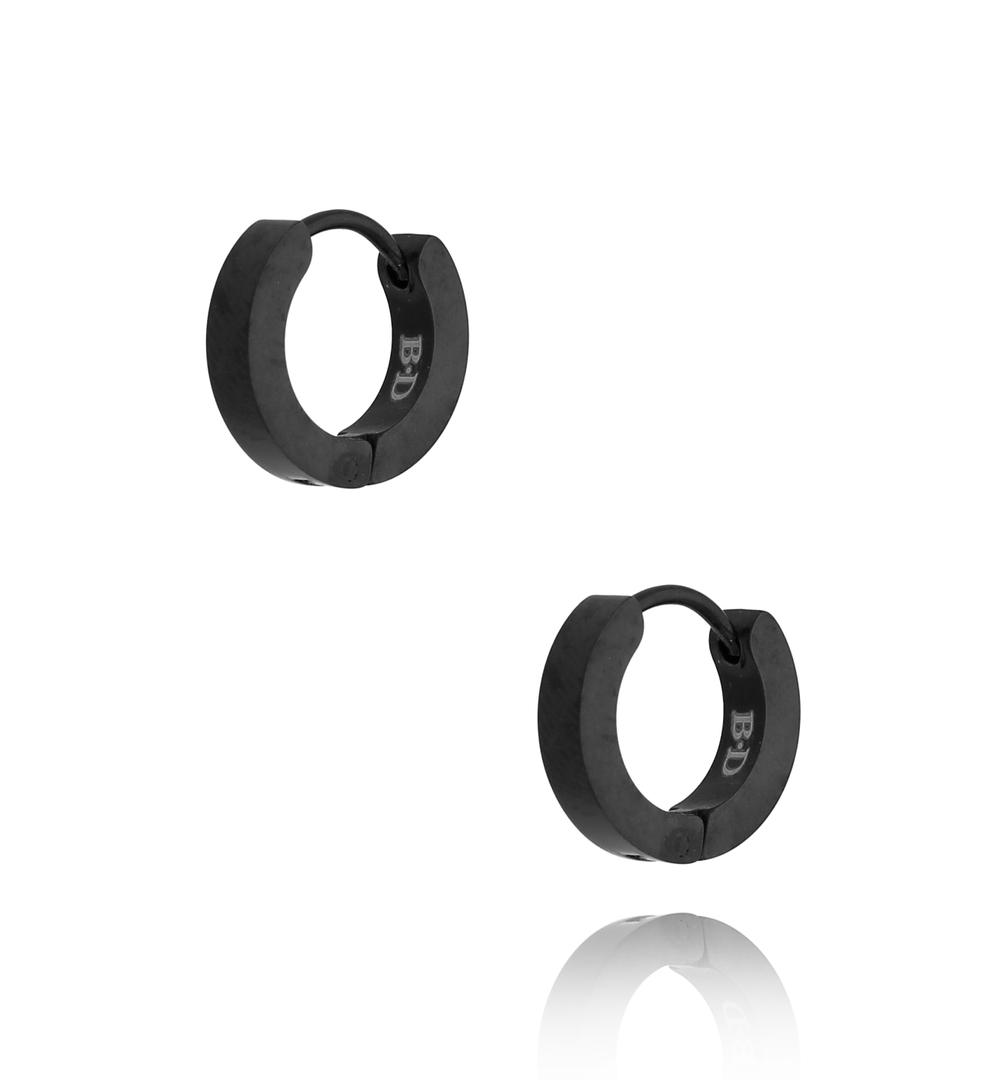 Kolczyki kółeczka ze stali szlachetnej czarne KMITC0013