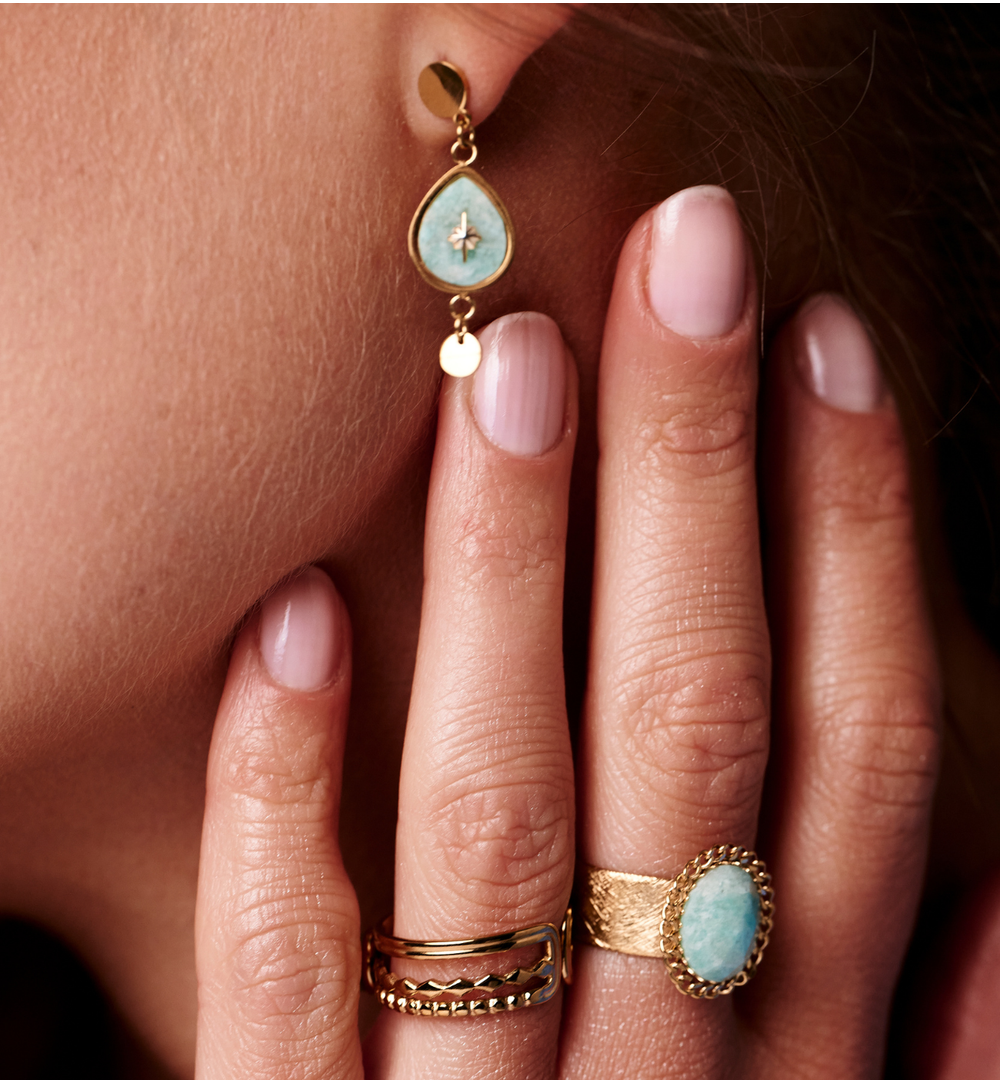 Pierścionek z amazonitem PEA0059