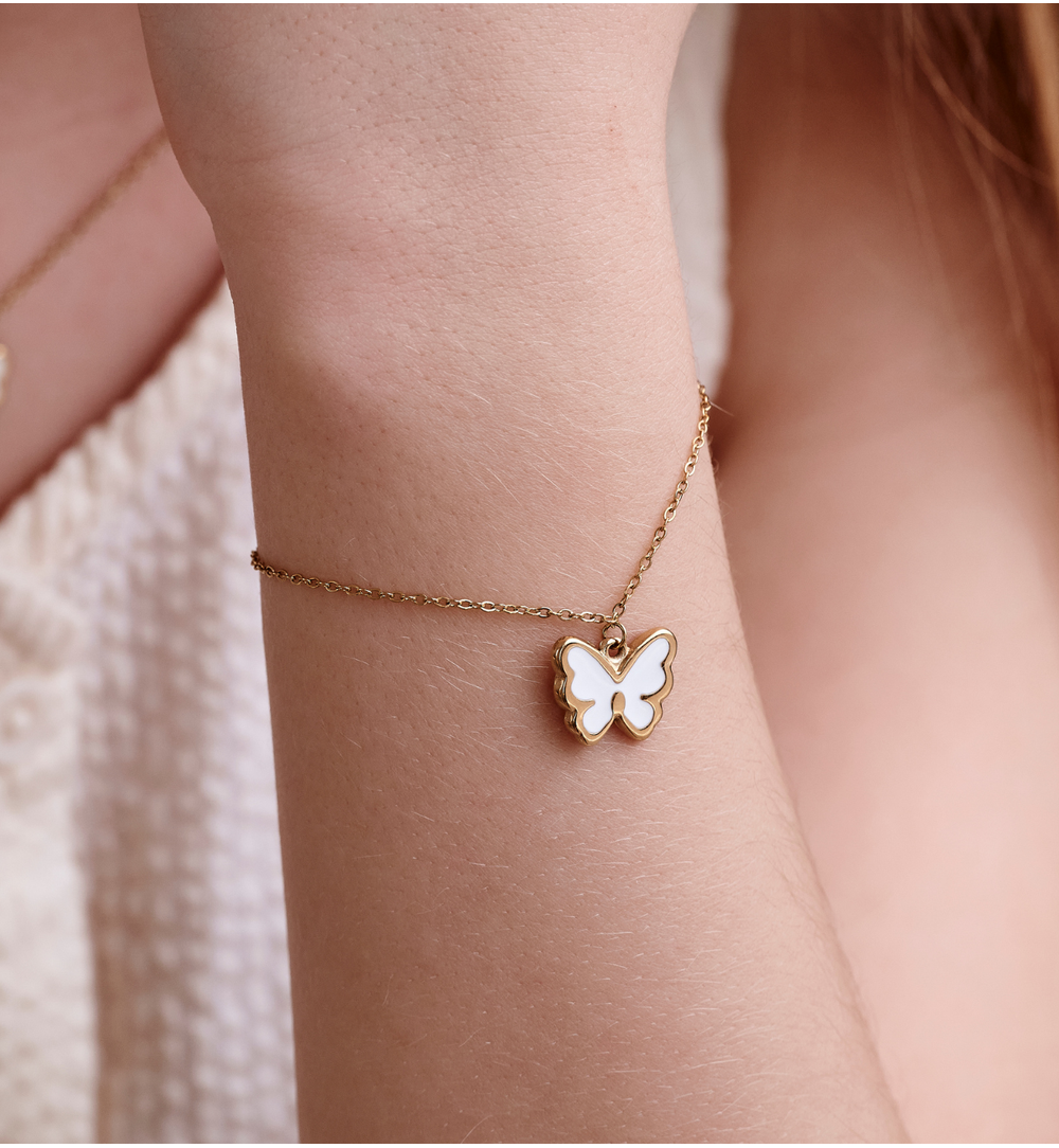 Zestaw biżuterii dla dziewczynki z motylkiem ZN0220