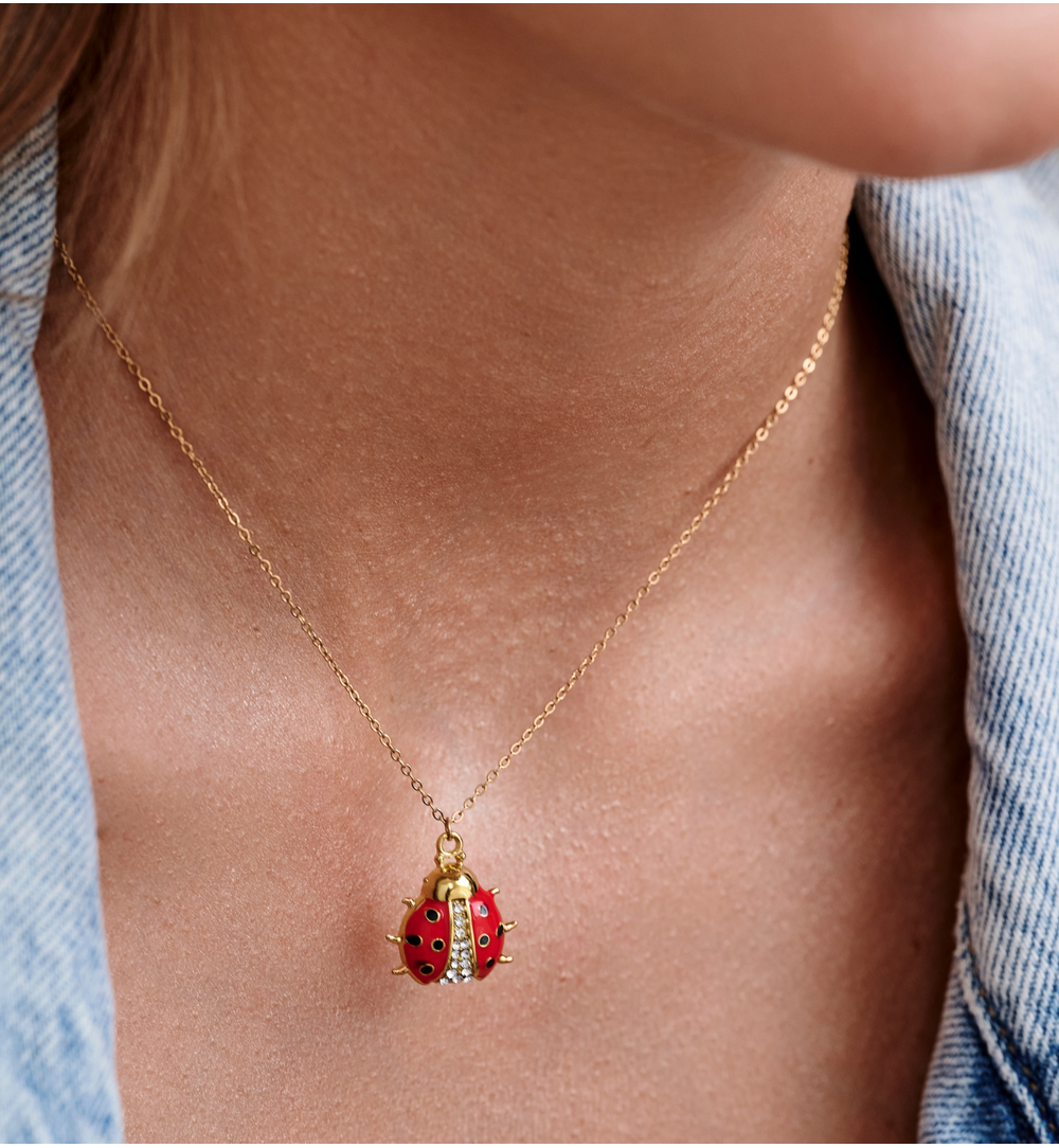 Zestaw biżuterii dla mamy i córki z biedronkami ZN0223