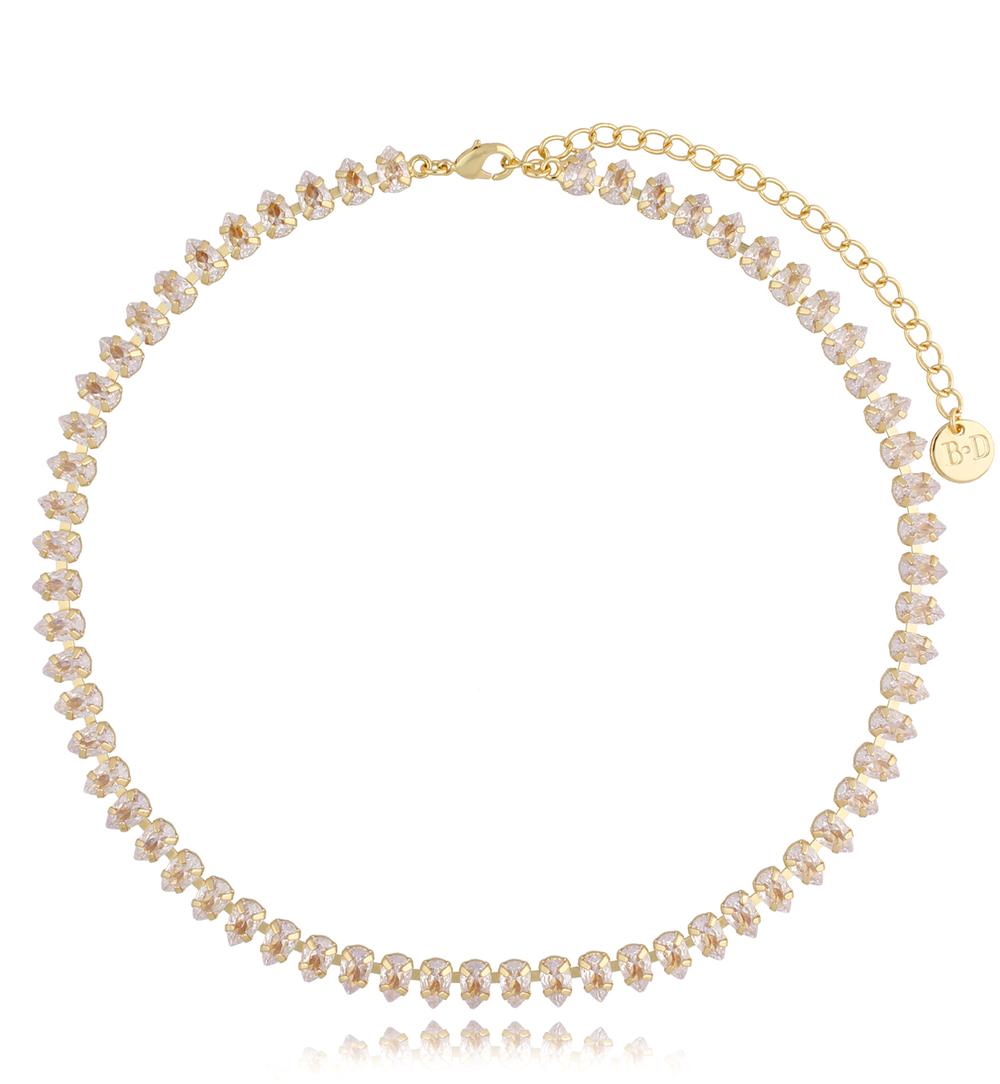 Zestaw naszyjników z kryształkami złoty NS0126