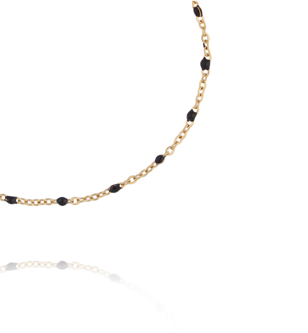 Bransoletka pozłacana Color Drops – Black  BSY0778
