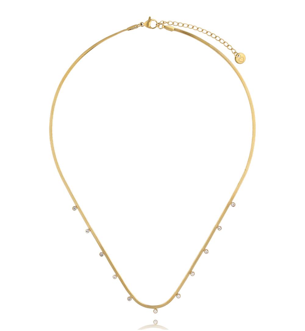 Naszyjnik typu żmijka z delikatnymi cyrkoniami NSY0899