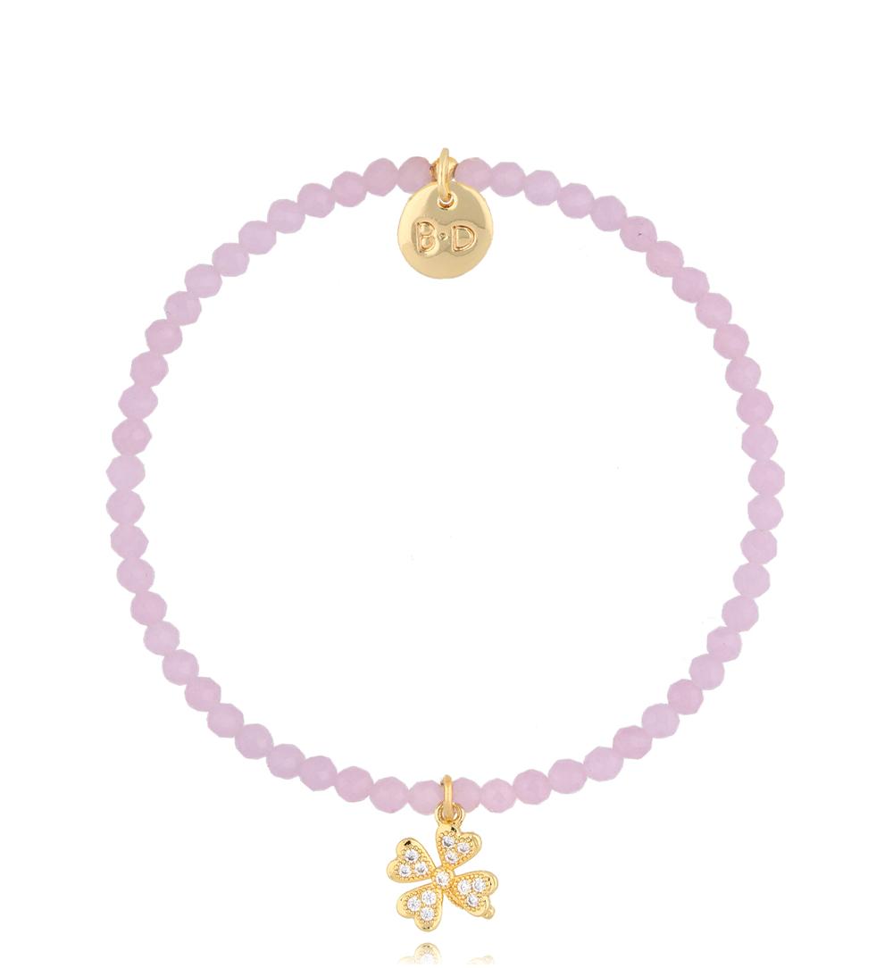 Bransoletka fioletowa z koniczynką Alfdis BTW1990