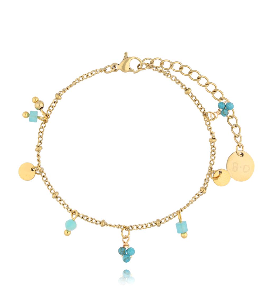 Bransoletka z turkusami złota BSY0058