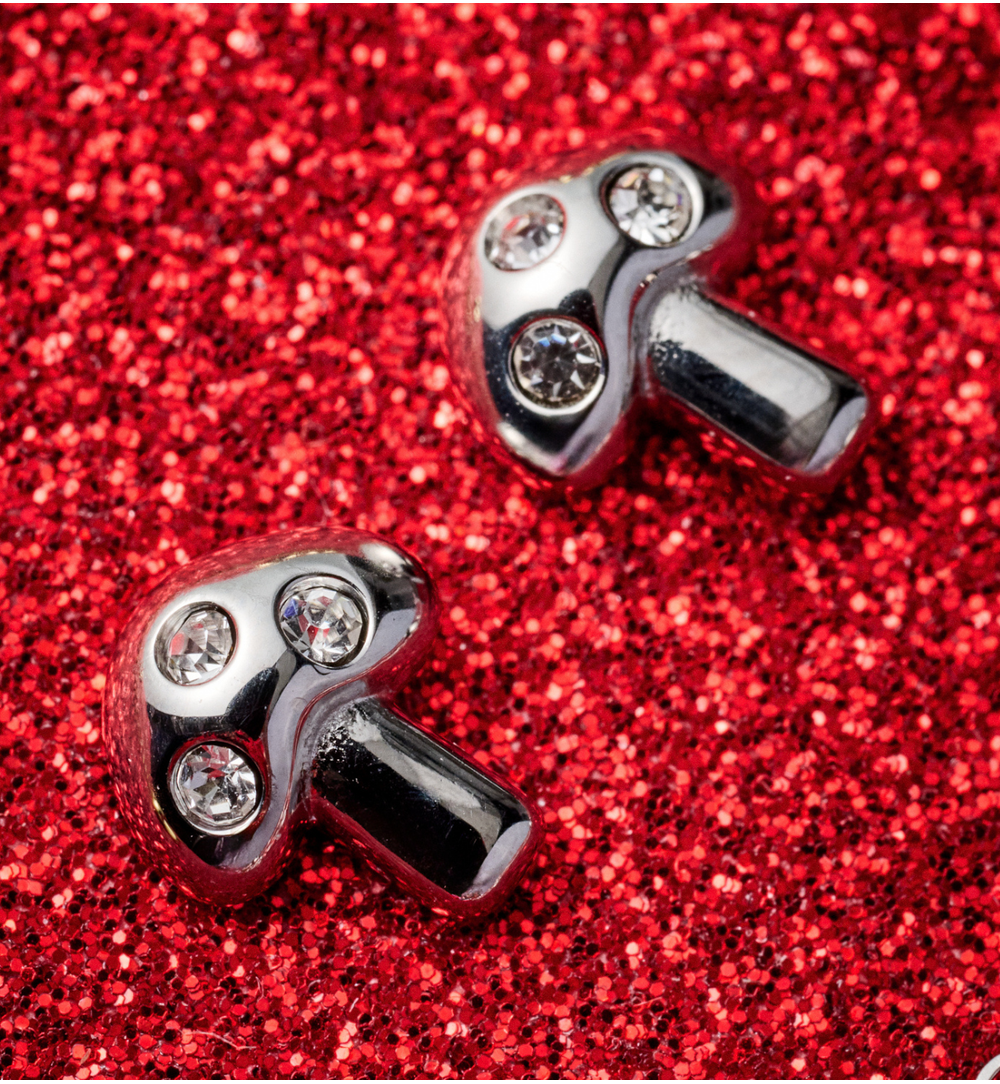 Kolczyki grzybki srebrne KSA2303