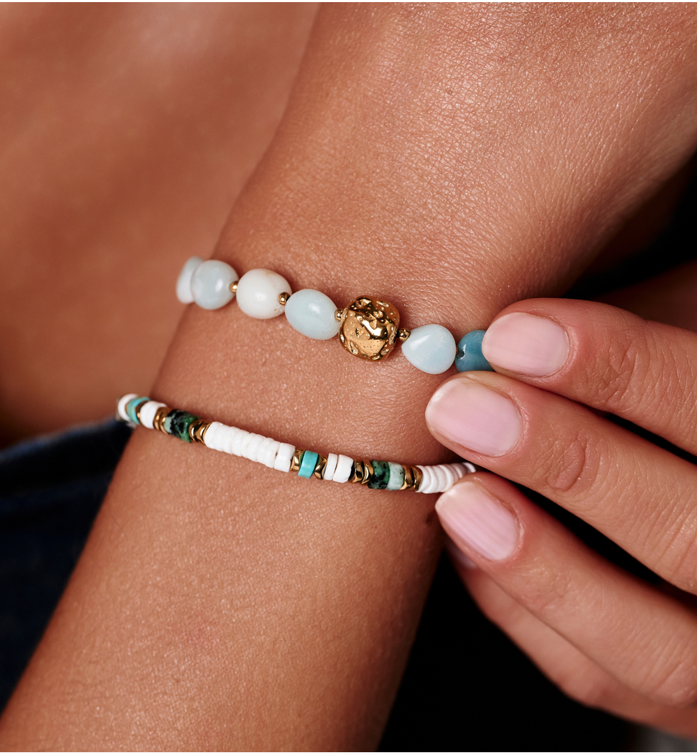 Zestaw dwóch bransoletek w odcieniach błękitu i bieli ZN0204