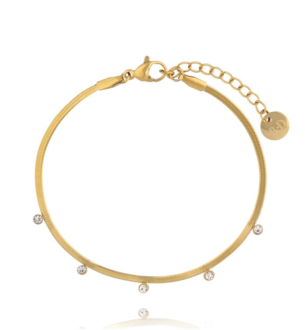 Zestaw biżuterii złota żmijka z cyrkoniami ZN0233