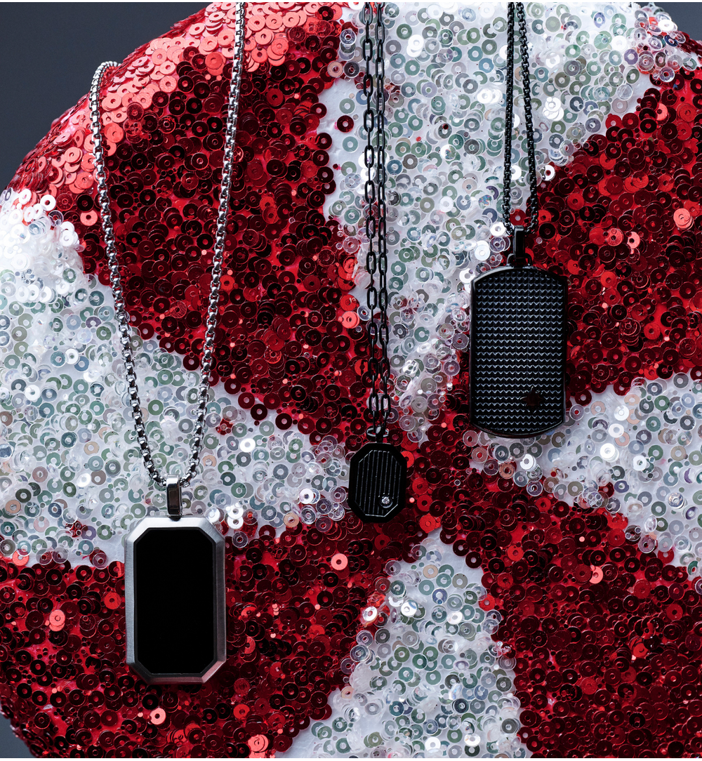 Naszyjnik męski z czarną zawieszką Erp NMITC0119