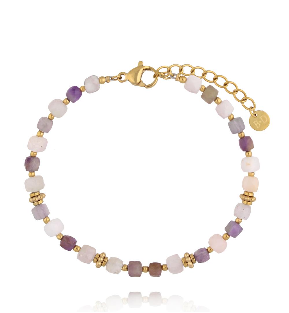 Zestaw bransoletek z fluorytu i kamieni naturalnych ZN0144