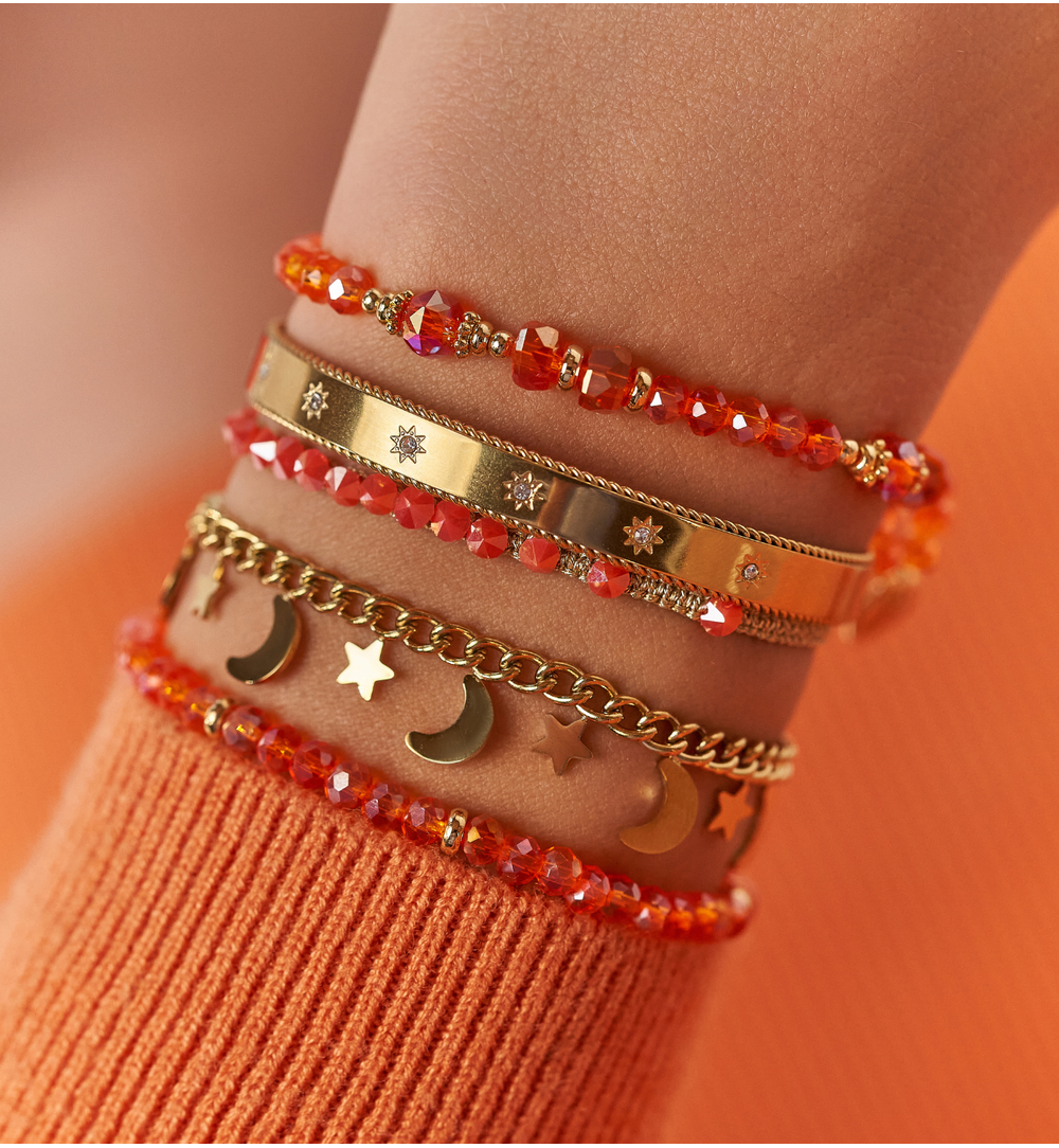 Bransoletka z pomarańczowymi kryształkami Clear Sky BCY0228