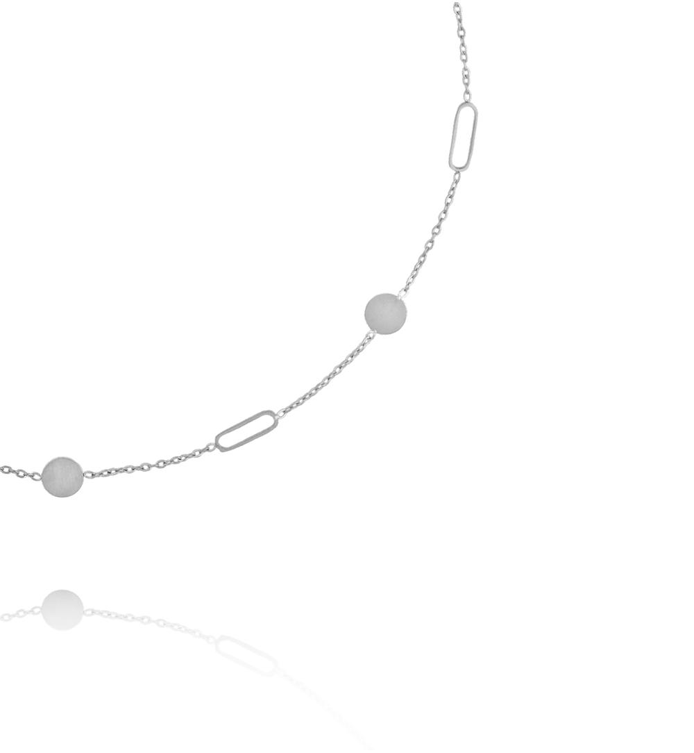 Naszyjnik z geometrycznymi elementami srebrny NEA0065