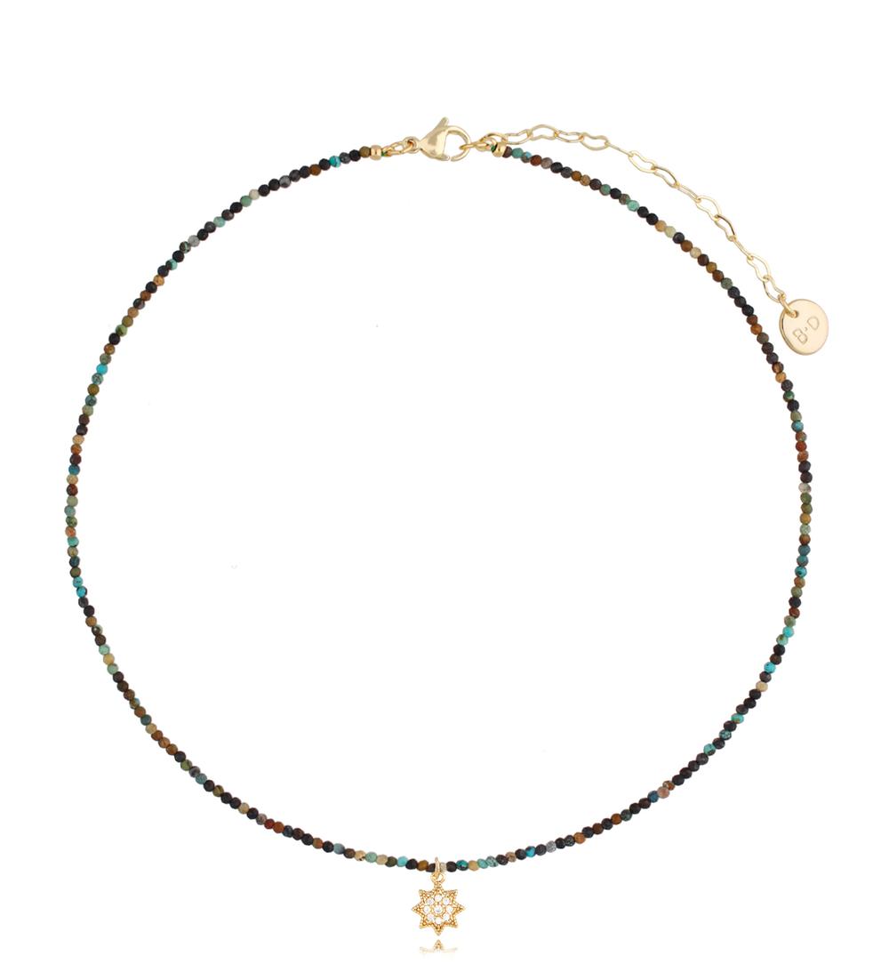 Naszyjnik z turkusami i zawieszką Lifestyle NTW0752