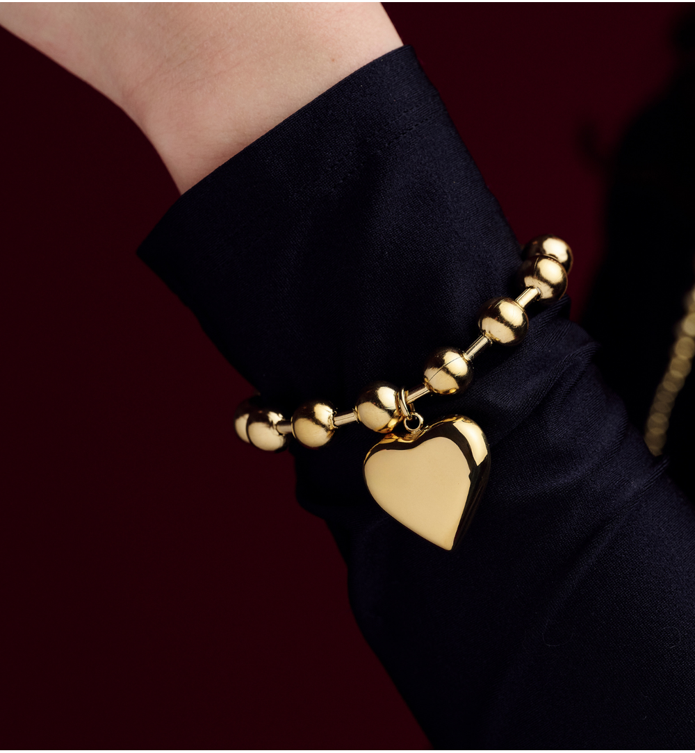 Bransoletka złota z sercem BSY0390