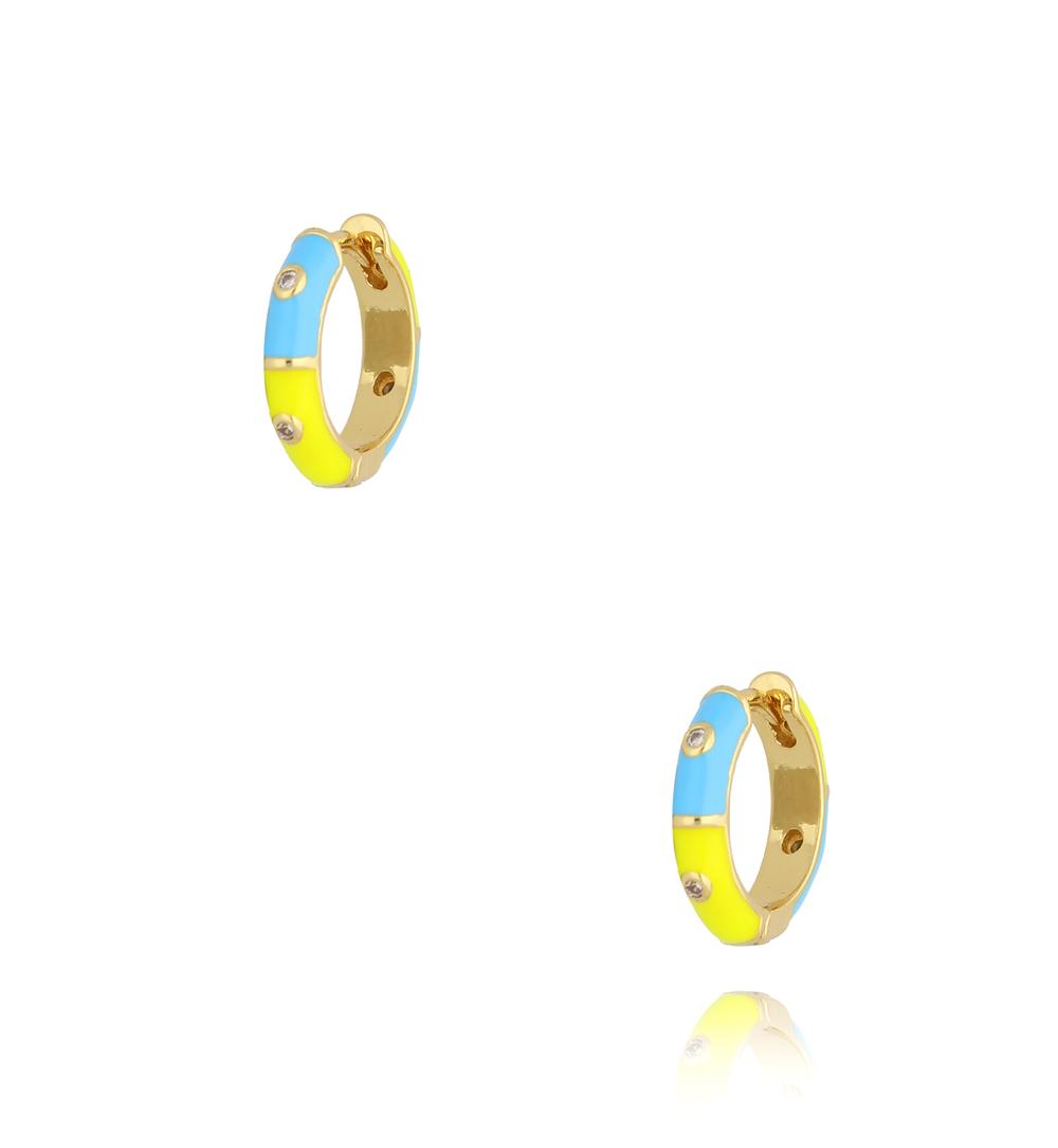 Kolczyki emaliowane żółto niebieskie Summer Beach KSH0010