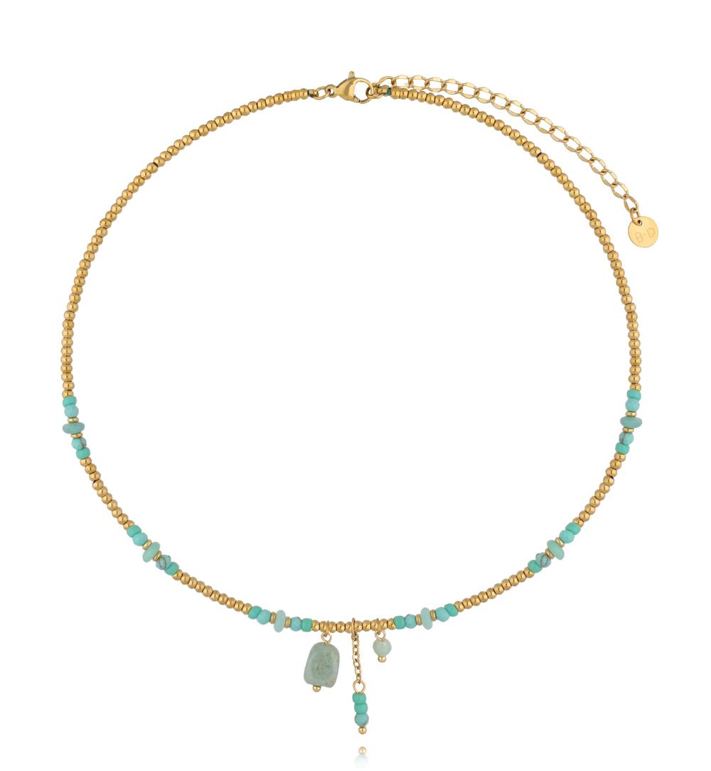 Naszyjnik z amazonitami i turkusami NTW1588