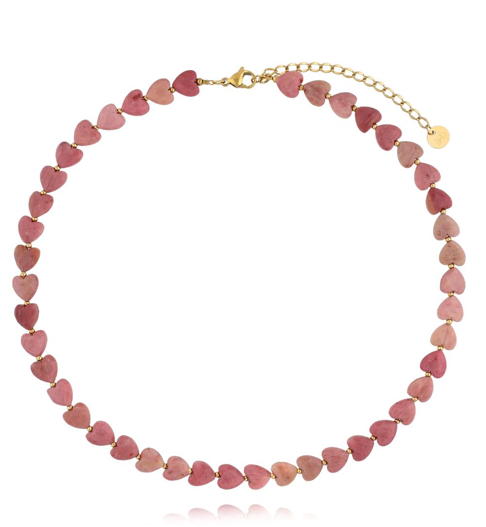 Zestaw naszyjników z rodonitu, kwarcu różowego i labradorytu z motylkiem ZN0137