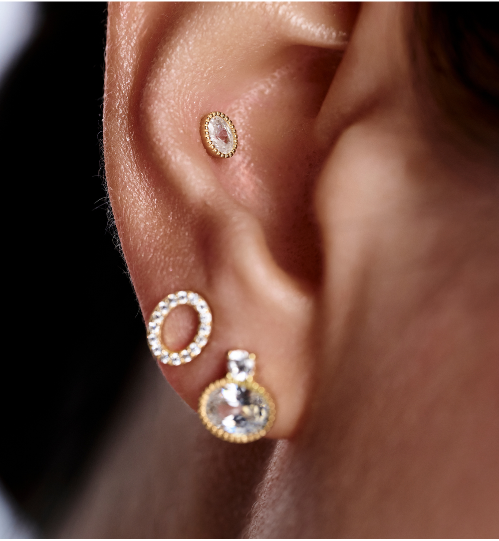 Zestaw kolczyków pozłacanych z cyrkoniami KLT0049