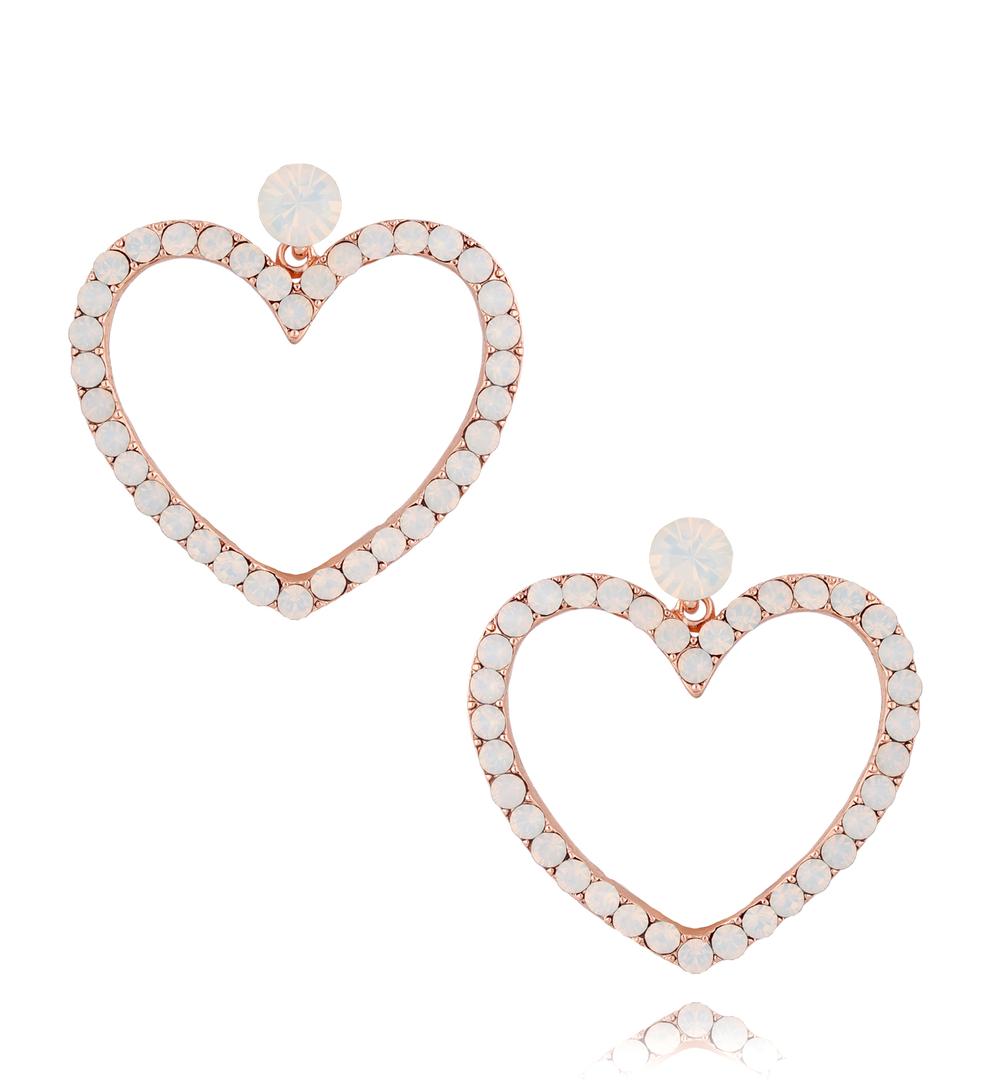 Kolczyki serca z kryształkami KRG0820