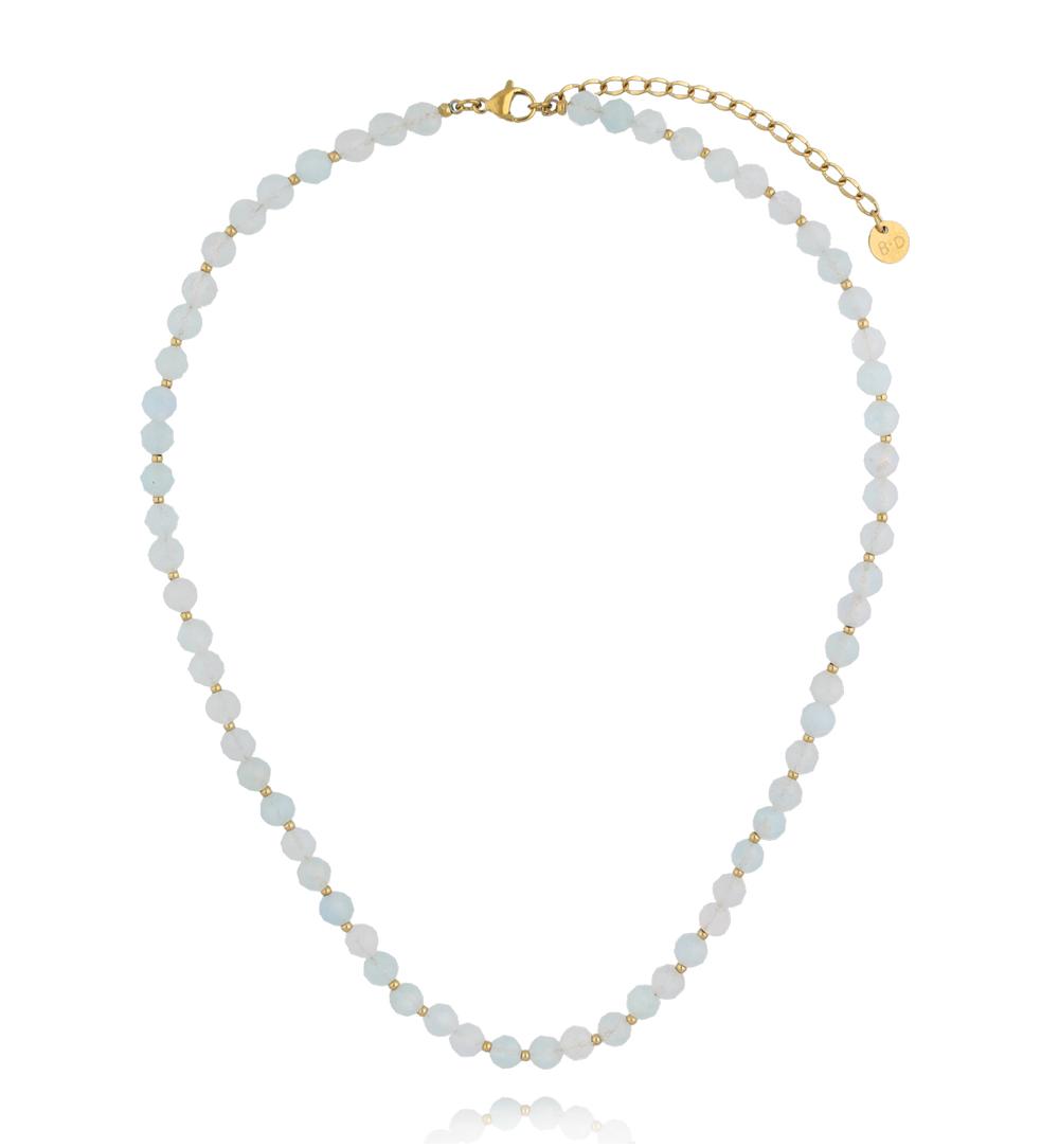 Zestaw trzech naszyjników z kamieni naturalnych w odcieniach błękitu ZN0209