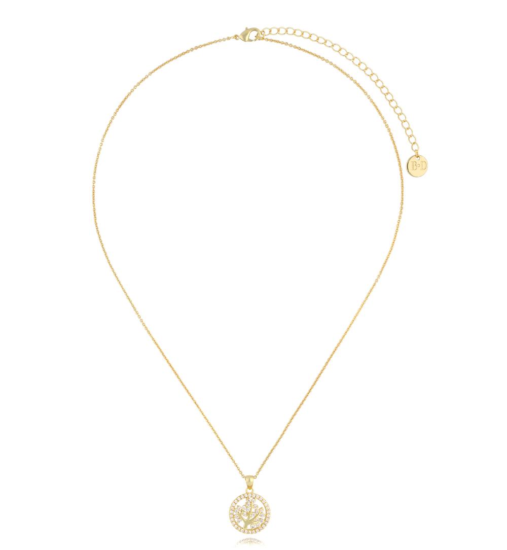 Naszyjnik złoty z drzewkiem Glam Charms NS0289