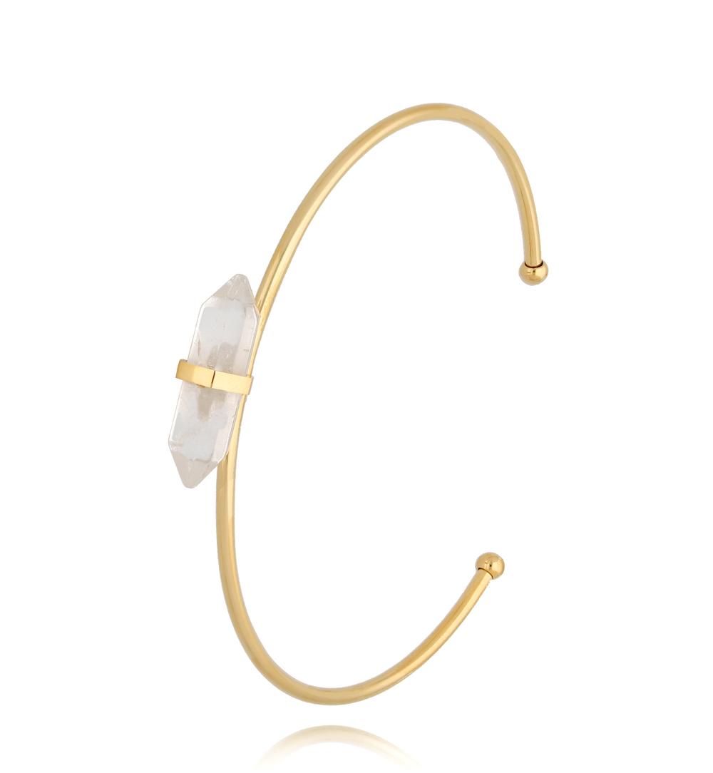 Bransoletka obręcz z kryształem górskim Summer Breeze BLB0163