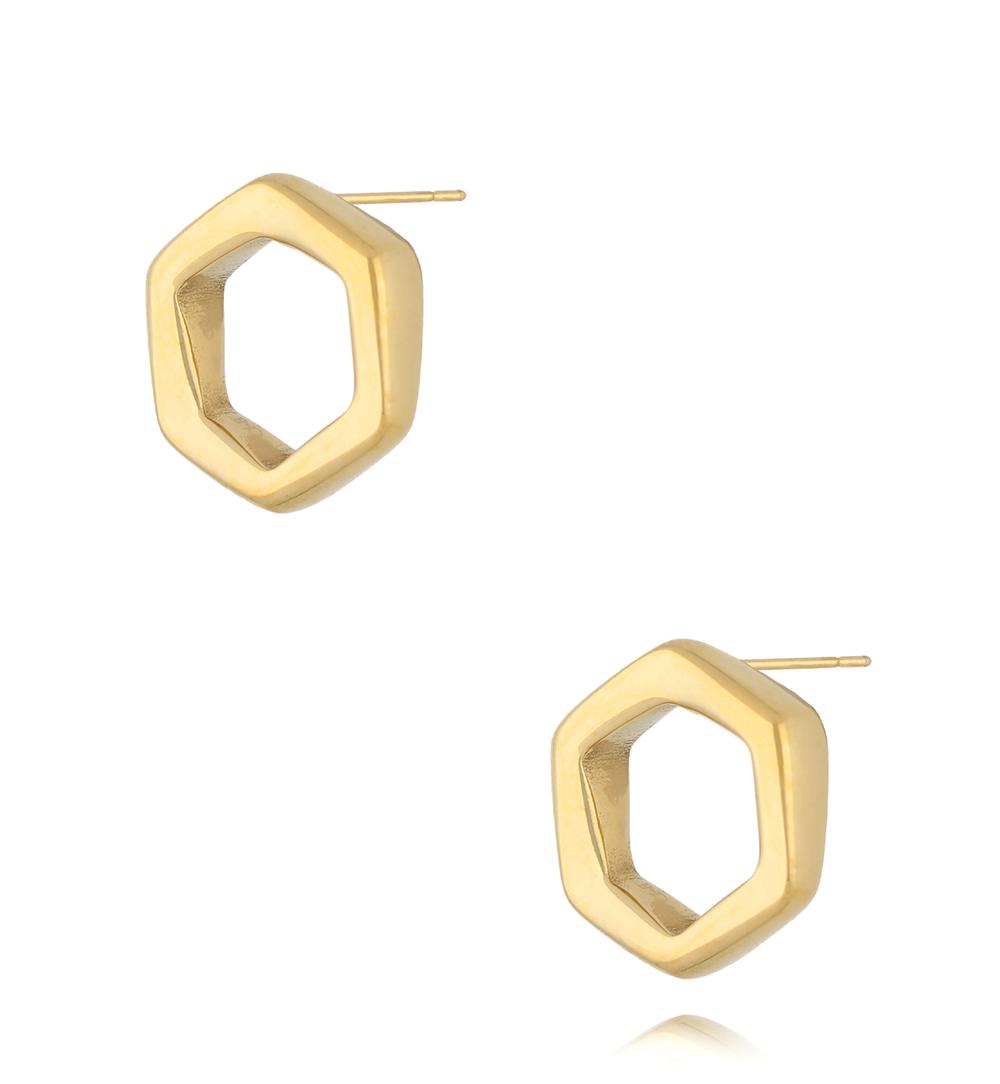 Kolczyki złote sześciokątne Geometric KSA2130